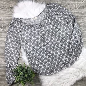 Just Living medallion long sleeve boho top